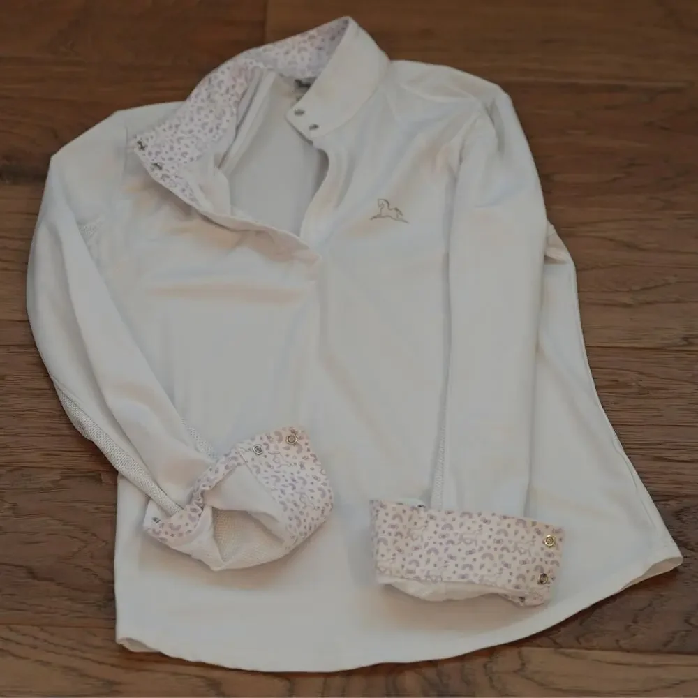 RJ Classics Equestrian Show Shirt - White - Size Youth M